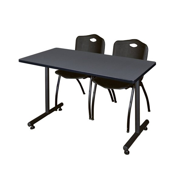 Kobe Rectangle Tables > Training Tables > Kobe Training Table & Chair Sets, 48 W, 24 L, 29 H, Grey MKTRCT4824GY47BK - main